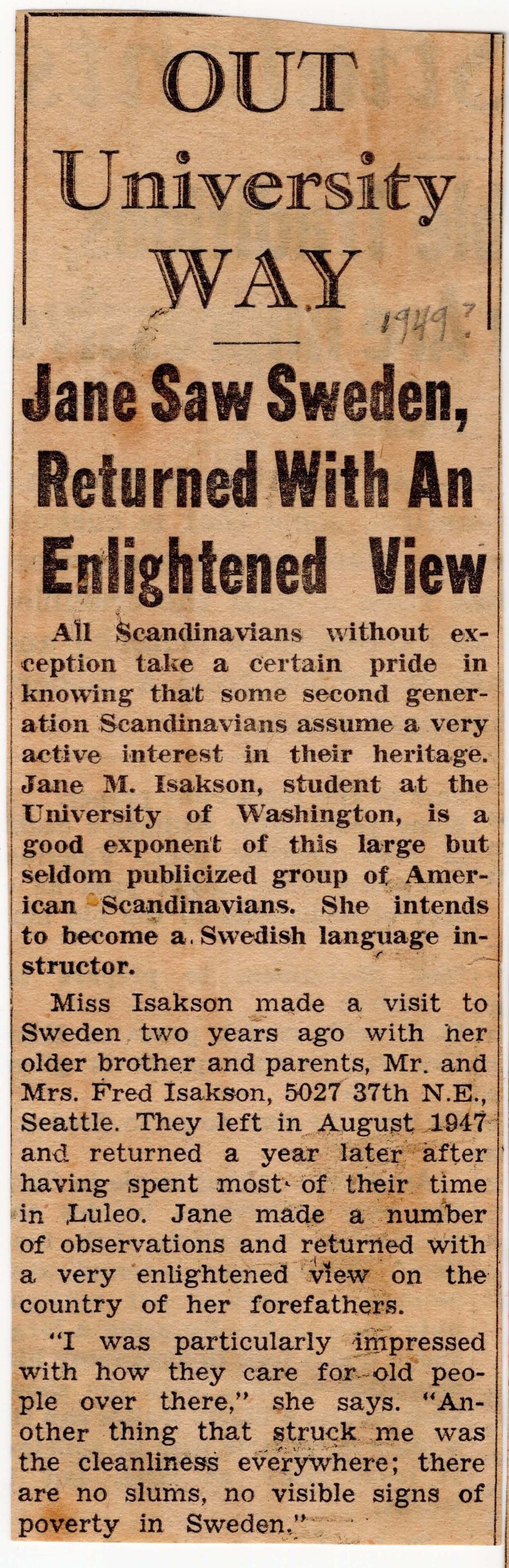 Jane Saw Sweden
